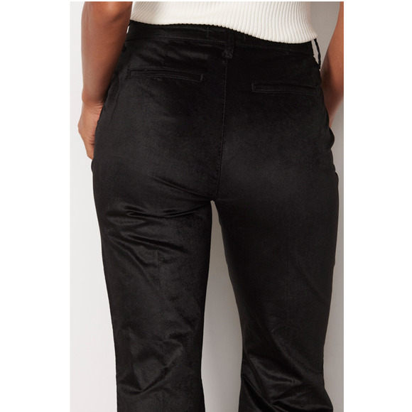 LEVEL 99 NWT Evereve Percy Black Velvet Wide Leg Trouser Pant // 32 - Picture 5 of 16